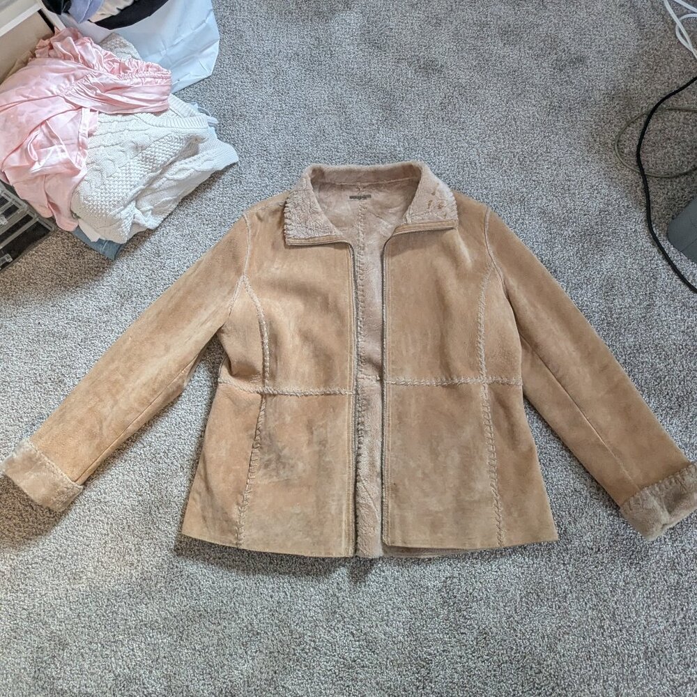Suede Leather Guess Coat